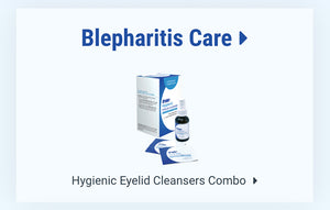 Blepharitis care with the hygienic eyelid cleanser combo with wipes and solution