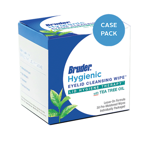 BRUDER Hygienic Eyelid Cleansing Wipes with Tea Tree Oil (Case of 12)